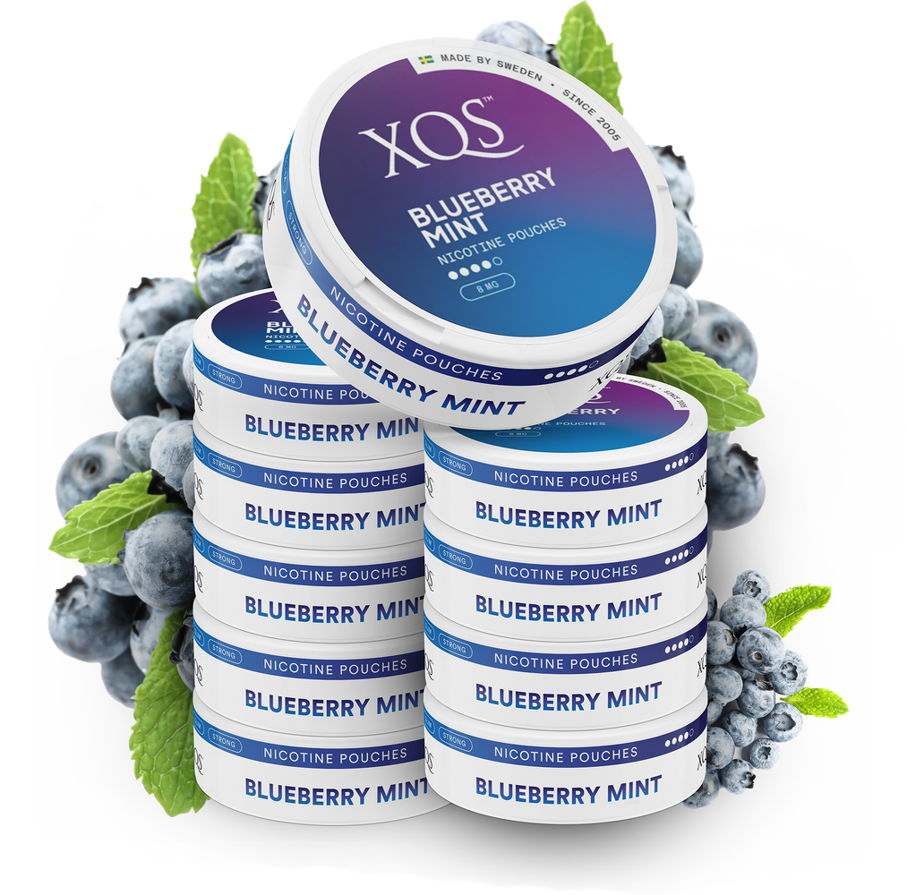 10 Cans XQS Blueberry Mint Strong