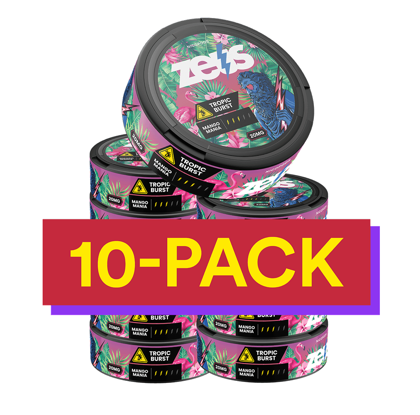 ポップスNO.1ハワイアン篇&NA LEO  BREEZEセット売 10x ZEUS Tropic Burst Strong | Nicotine Pouches at Whitepouches.com