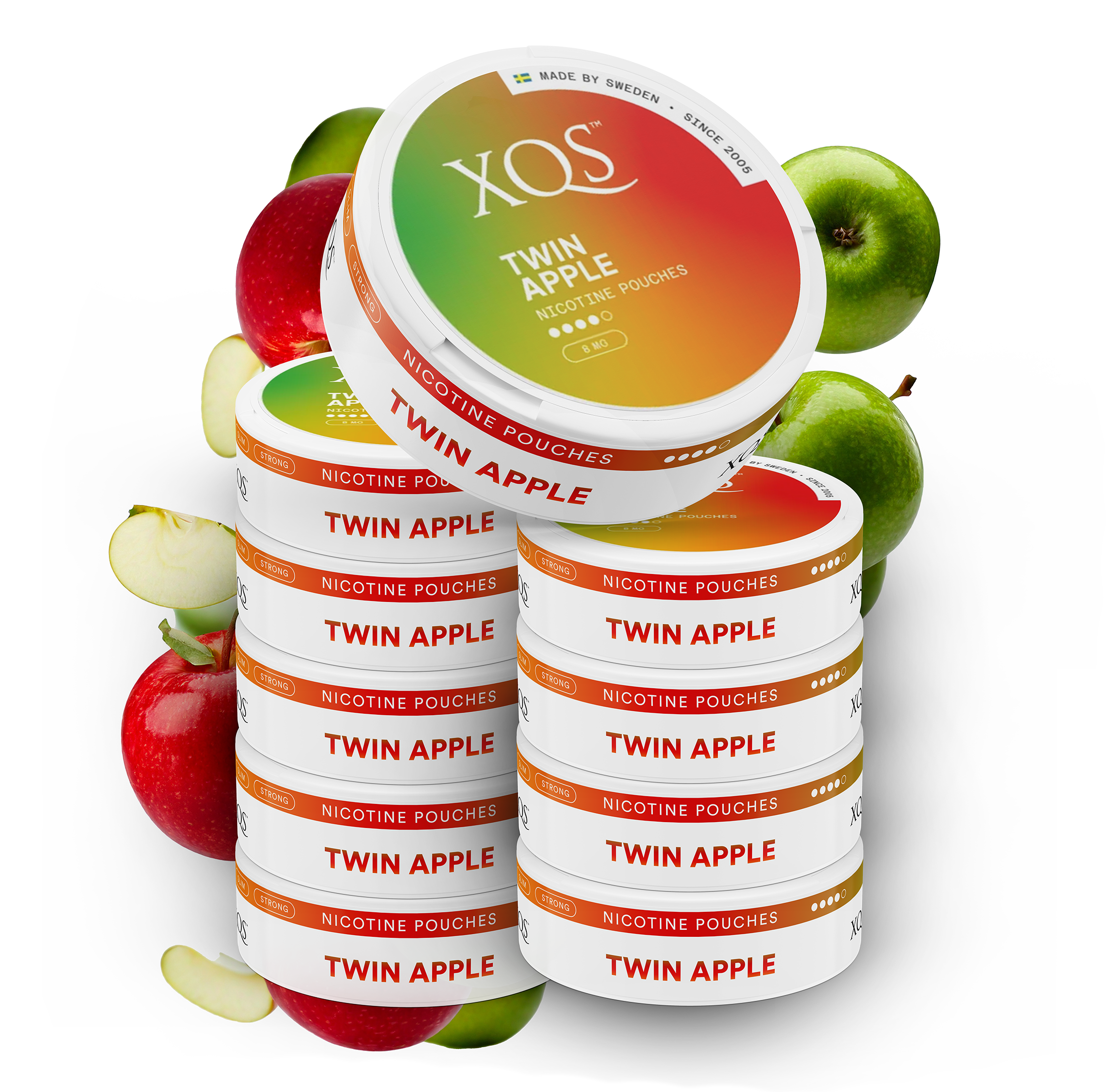 10 Cans XQS Twin Apple Strong
