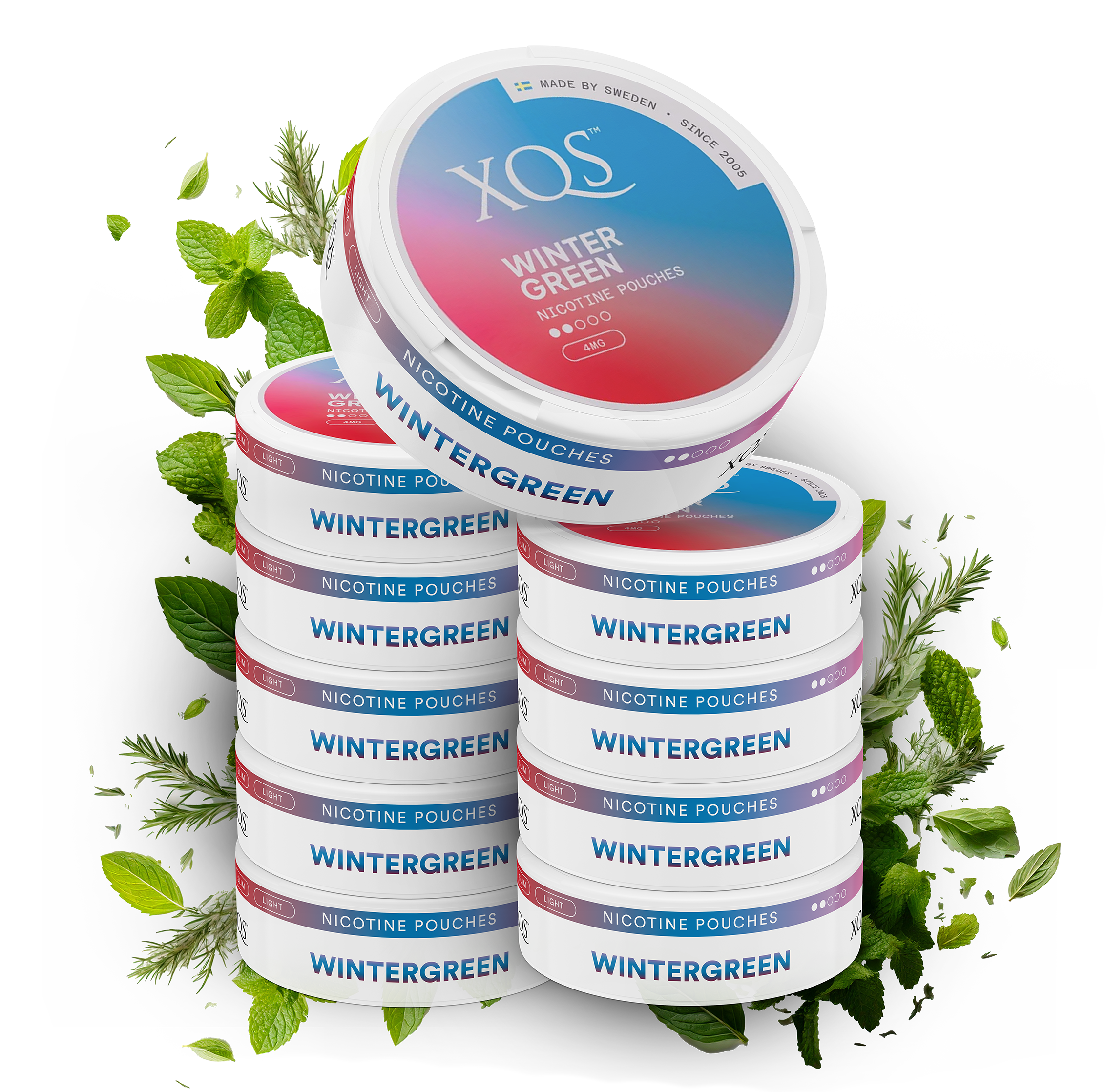 10 Cans XQS Wintergreen 4mg