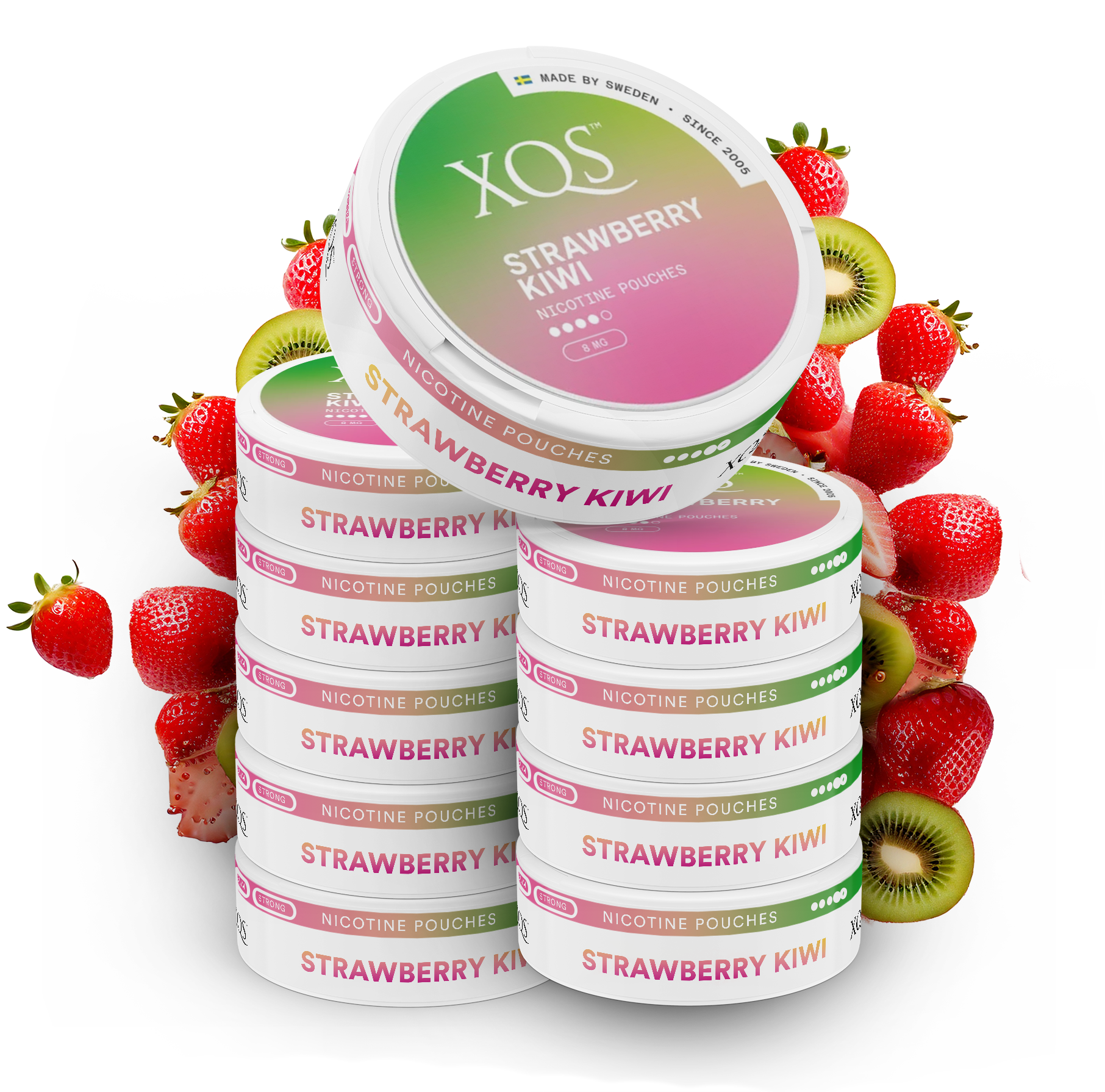 10 Cans XQS Strawberry Kiwi Slim Strong