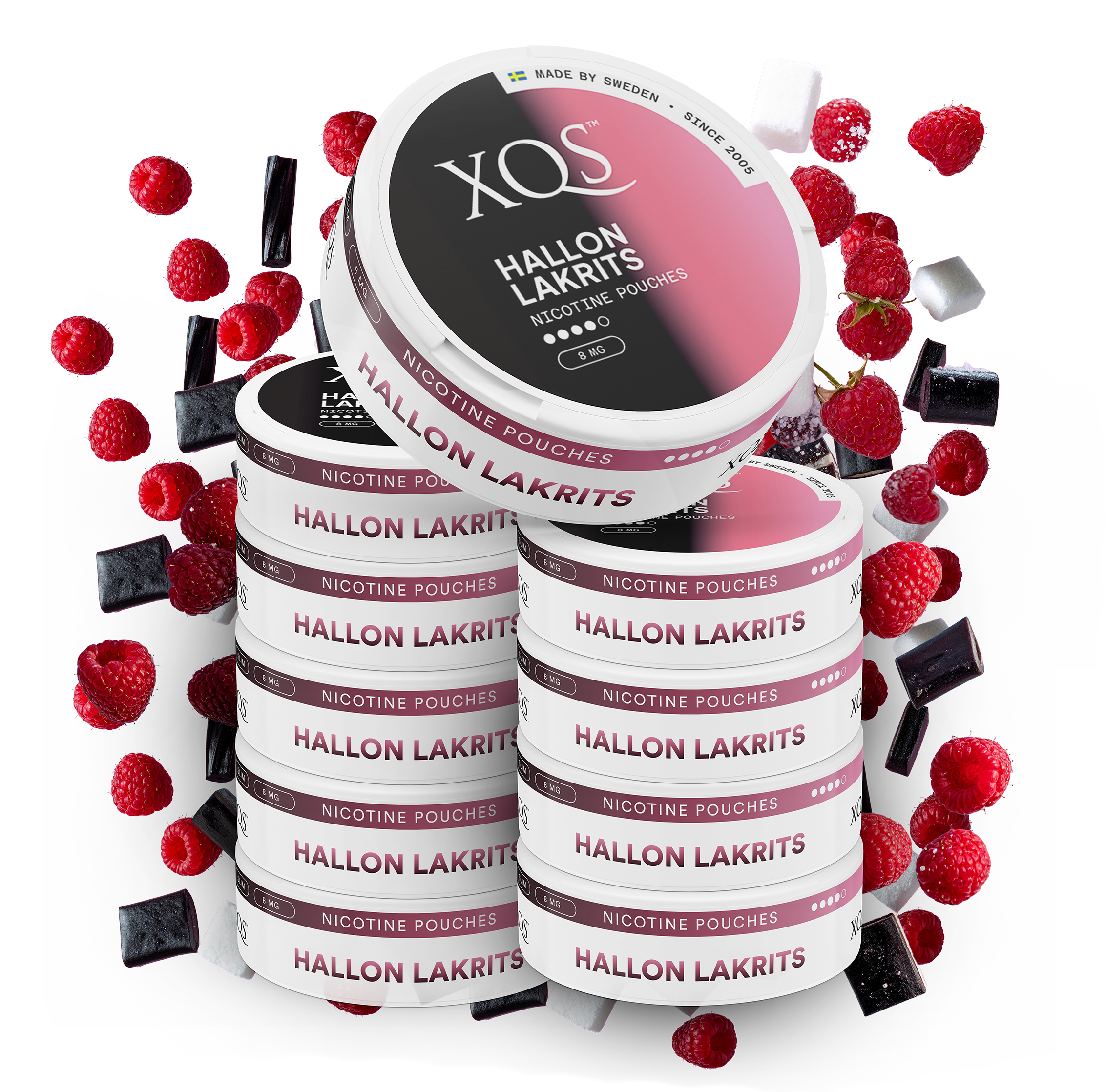 10 Cans XQS Hallon Lakrits Strong